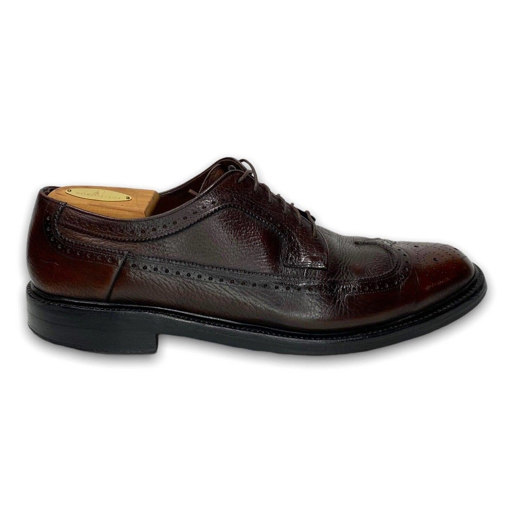 Vintage 70s Mens Towncraft Brown Leather Longwing Oxfords Size 10 D V-Cleat - Picture 7 of 13